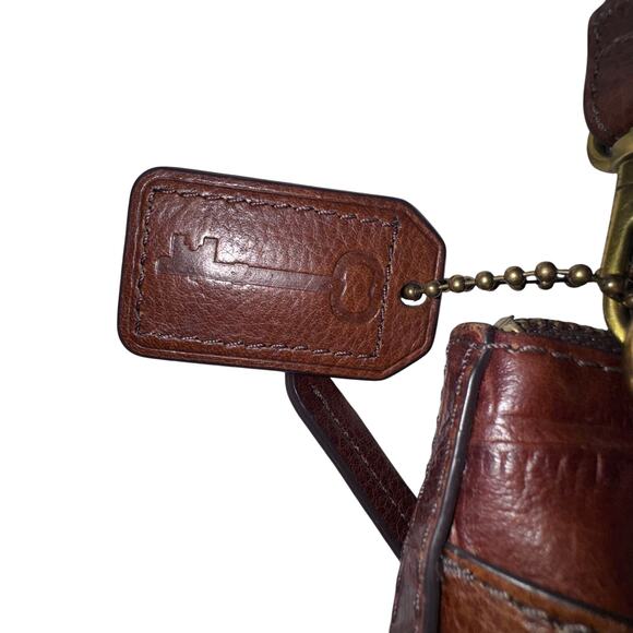 Fossil Croc Embossed Leather Shoulder Bag Cognac Brown - Picture 5 of 6